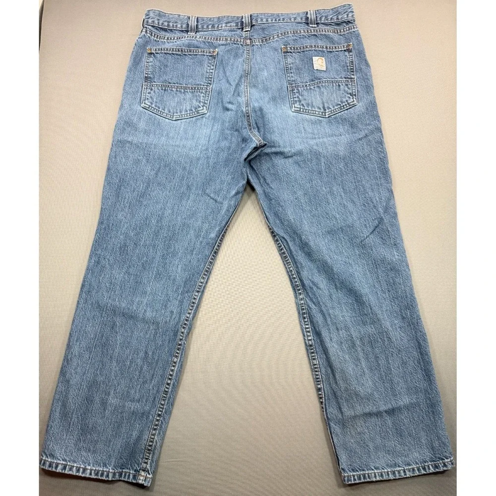 Carhartt Men's Relaxed Fit Jeans Medium Wash Blue Denim Work Pants | 40x30
